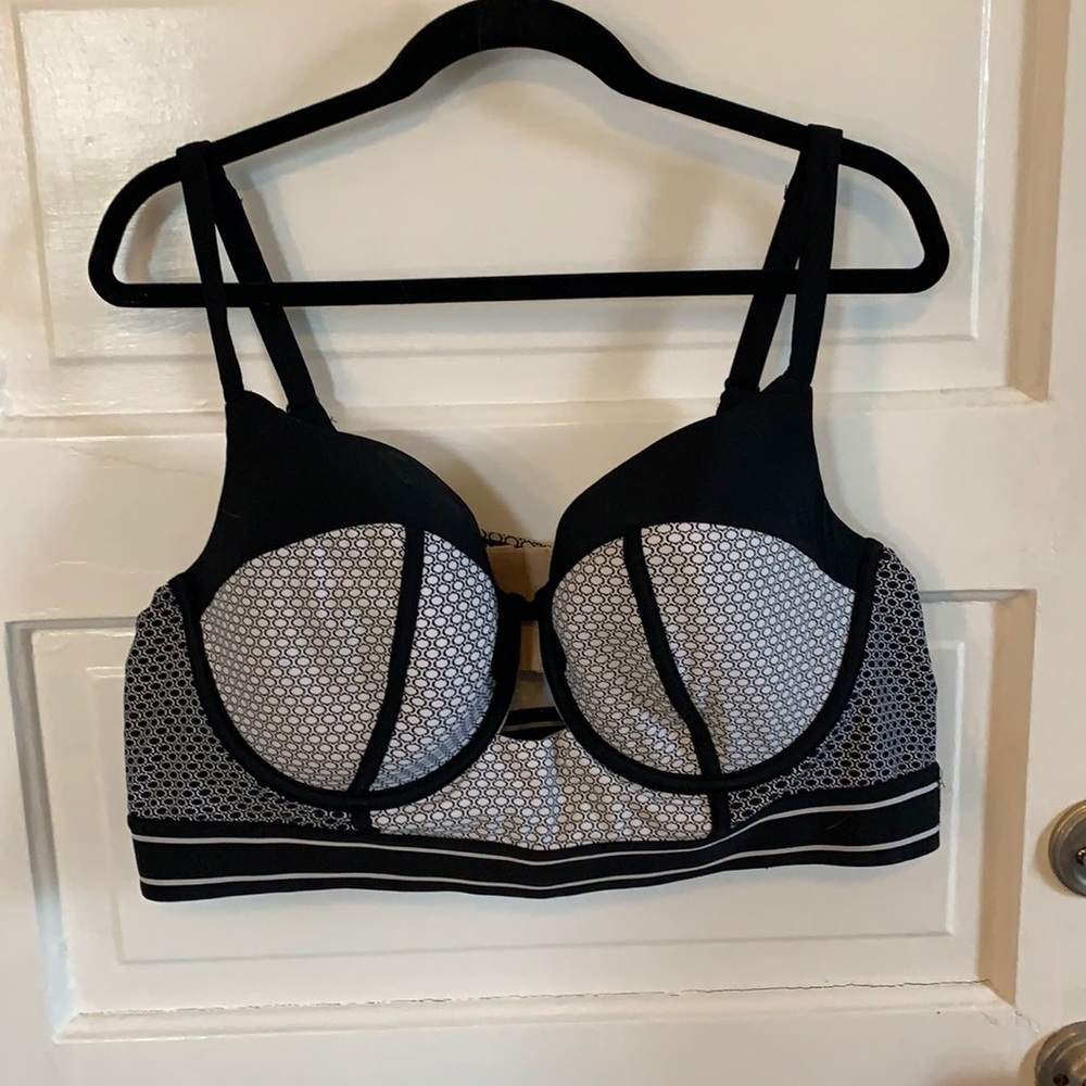 Cacique black and white bikini top